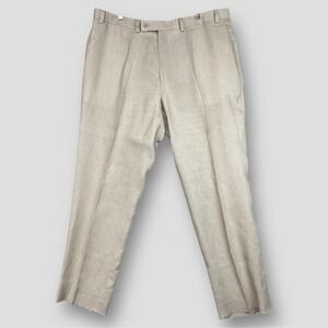 Calvin Klein Men's 100% Linen‎ Pants Size 42R Outdoor Event Wedding Preppy Ivory
